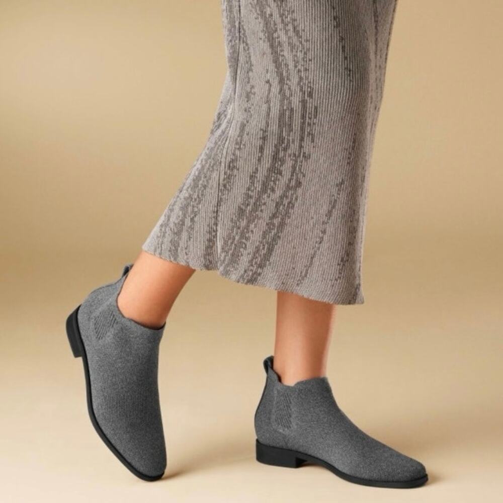 Vivaia Sz 38/7-7.5 Ryan Pro Square-Toe Water-Repellent Ankle Boots Rich Grey